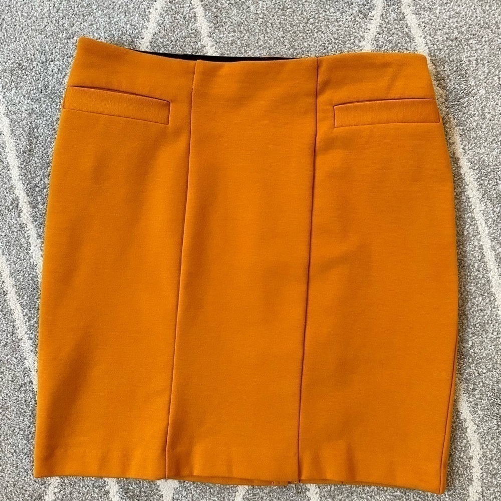 Worthington Mustard Gold Yellow Stretch Pull-on Pencil Skirt